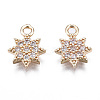 Brass Micro Pave Clear Cubic Zirconia Charms KK-S359-119-RS-1