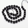 Natural Dyed & Heated Black Onyx Beads Strands G-O153-01-6mm-2