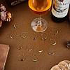 28Pcs 14 Colors Bicone Glass Wine Glass Charms AJEW-HY00011-3