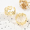 Heart Brass Cuff Rings for Women RJEW-B119-01G-2
