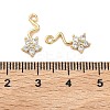 Brass Pave Cubic Zirconia Flower Charms KK-A286-16G-3