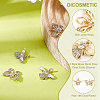 12Pcs 2 Style Brass Micro Pave Clear Cubic Zirconia Charms KK-DC0001-90-4
