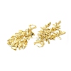 Rack Plating Brass Leaf Dangle Hoop Earring EJEW-E270-06G-2