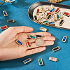 36Pcs 6 Colors Zinc Alloy Glass Pendants ALRI-TA0001-33-6
