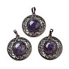 Natural Amethyst Pendants G-Q158-03A-R02-1