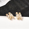 Nuggets Brass Micro Pave Clear Cubic Zirconia Stud Earrings EJEW-A135-16G-1