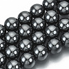 Non-magnetic Synthetic Hematite Beads Strands LS-G-Q892-12mm-1