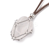 Crystal Holder Cage Necklace NJEW-JN04587-02-5