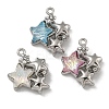 Rack Plating Alloy Rhinestone Pendants PALLOY-F312-04P-1