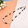 Natural Pearl & Agate & Crystal Round Beaded Necklaces NJEW-N056-01G-1