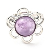 Natural Amethyst Adjustable Rings RJEW-P043-01P-16-2