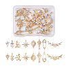 Beadthoven 16 Pcs 8 Styles Brass Micro Pave Cubic Zirconia Links Connectors & Pendants KK-BT0001-08-1