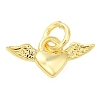 Heart with Wing Rack Plating Brass Pendants Charms KK-S396-17-1