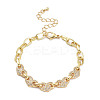 Brass Micro Pave Clear Cubic Zirconia Link Chain Bracelets BJEW-M202-01G-1