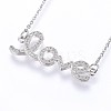 Brass Micro Pave Cubic Zirconia Pendant Necklaces NJEW-H486-15P-1