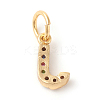 Brass Micro Pave Colorful Cubic Zirconia Charms ZIRC-F092-01-J-2