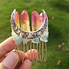 Electroplated Natural Quartz Crystal Hair Combs PW-WGCA24B-05-1