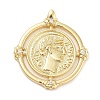 Rack Plating Brass Micro Pave Clear Cubic Zirconia Pendants KK-Z064-21G-1