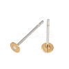 304 Stainless Steel Stud Earring Settings with Flat Round Brass Head STAS-R073-01-2