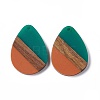 Opaque Resin & Walnut Wood Pendants RESI-M027-04E-2