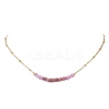 Dyed Natural Malaysia Jade Faceted Rondelle Beaded 304 Stainless Steel Satellite Chain Necklaces for Women NJEW-JN05783-02-2