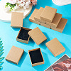 12Pcs Kraft Cotton Filled Cardboard Paper Jewelry Set Boxes CBOX-TA0001-16-5