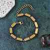 304 Stainless Steel Cuboid Link Chain Bracelets for Women BJEW-F488-15G-1
