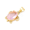 Brass Micro Pave Cubic Zirconia Pendants KK-S510-25G-2