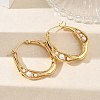 304 Stainless Steel & ABS Plastic Pearl Hoop Earrings SA-CBA2696-31G-2