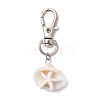 Synthetic Turquoise & Shell Pendant Decorations HJEW-JM03178-04-1