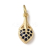 Brass Micro Pave Black Cubic Zirconia Pendants KK-R162-011G-1