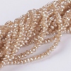 Electroplate Glass Beads Strands GLAA-F077-PL06-1