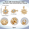 5Pcs Rack Plating Brass Micro Pave Cubic Zirconia Pendants KK-BBC0009-01-2