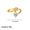 Brass Micro Pave Clear Cubic Zirconia Cuff Open Rings FS-WGF859A-23-1