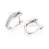 Brass Micro Pave Cubic Zirconia Stick Hoop Earrings EJEW-T048-34P-2
