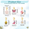 Alloy Enamel Bee & Flower & Butterfly Charm Locking Stitch Markers HJEW-PH01786-2