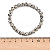 Natural Dalmatian Jasper Jasper Round Beaded Bracelets BJEW-G073-16-4
