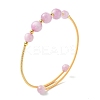 Copper French Wired & Round Natural Kunzite Cuff Bangles for Women BJEW-JB13989-3