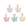 Opaque Acrylic Imitation Pearl Butterfly Pendant Decorations HJEW-JM03919-02-2