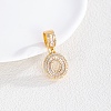 Brass Clear Cubic Zirconia European Dangle Charms LS-KK-R003-01G-00-1