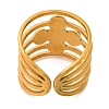 Cross Natural Tiger Eye Finger Rings RJEW-Q822-41G-02-3