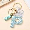 Resin & Acrylic & Faux Suede Tassel Keychain X1-KEYC-YW00117-16-1