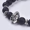 Natural Lava Rock Stretch Bracelets BJEW-F280-A06-2