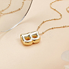 1pc Brass Chain with Alloy Letter Pendants Necklaces NJEW-LP0001-41B-G-3