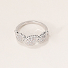 Brass Micro Pave Cubic Zirconia Finger Rings for Women PY9087-8-1