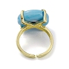 Lampwork Evil Eye Open Cuff Ring RJEW-M147-01LG-02-4