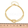 Brass Chain Knot 2-Strand Bracelets for Women KK-CBA68DA-17A-G-5