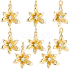 8Pcs Rack Plating Brass Micro Pave Clear Cubic Zirconia Pendants KK-BBC0021-87-1