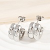 304 Stainless Steel C-Shaped Stud Earrings EJEW-S272-01P-1