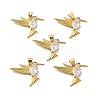 Bird Brass Micro Pave Clear Cubic Zirconia Pendants KK-G419-28G-1